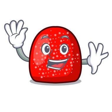 Sakızlı şeker karakter karikatür tarzı vektör çizim sallayarak