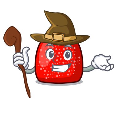 Cadı sakızlı şeker maskot karikatür tarzı vektör çizim