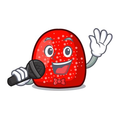 Şarkı sakızlı şeker maskot karikatür tarzı vektör çizim