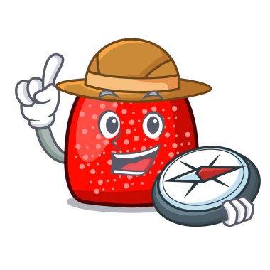 Explorer sakızlı şeker maskot karikatür tarzı vektör çizim