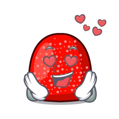 Aşk bir jelibon maskot karikatür tarzı vektör çizim içinde
