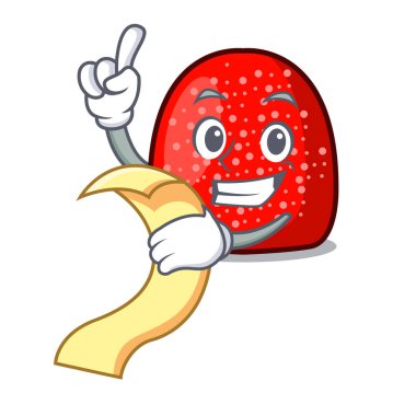 Menü sakızlı şeker maskot karikatür tarzı vektör çizim ile