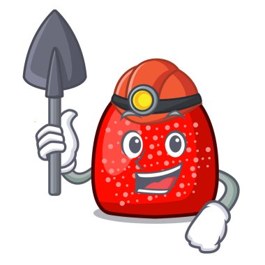 Madenci sakızlı şeker maskot karikatür tarzı vektör çizim
