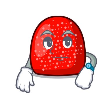 Sakızlı şeker maskot karikatür tarzı vektör çizim bekliyor