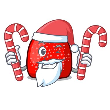 Santa şeker şekerleme maskot karikatür tarzı vektör çizim ile