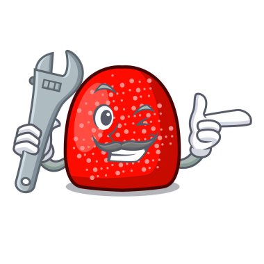 Mekanik bir jelibon maskot karikatür tarzı vektör çizim