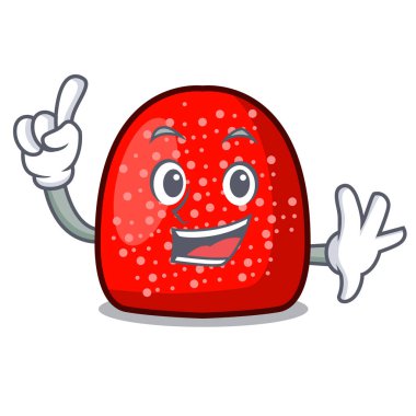 Parmak sakızlı şeker maskot karikatür tarzı vektör çizim