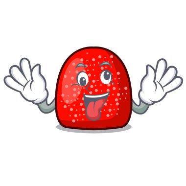 Çılgın bir jelibon maskot karikatür tarzı vektör çizim