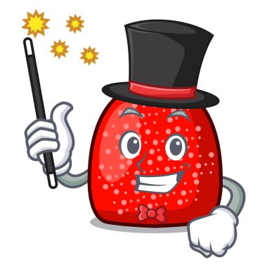 Sihirbaz bir jelibon maskot karikatür tarzı vektör çizim