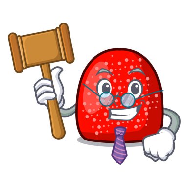 Yargıç sakızlı şeker maskot karikatür tarzı vektör çizim