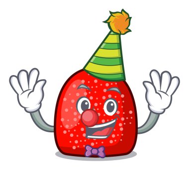 Palyaço sakızlı şeker maskot karikatür tarzı vektör çizim