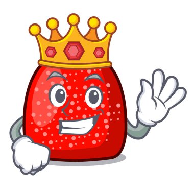 Kral sakızlı şeker maskot karikatür tarzı vektör çizim