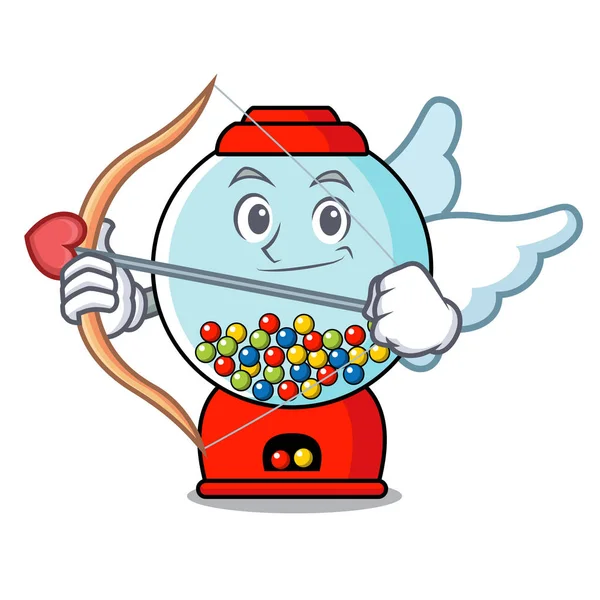 Aşk tanrısı sakız makinesi karakter karikatür vektör çizim