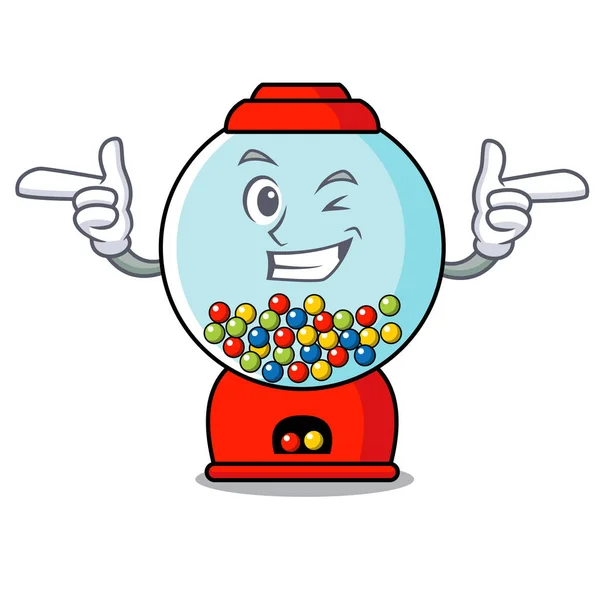 Wink Gumball Machine Character Cartoon Vector Illustration — Stock Vector