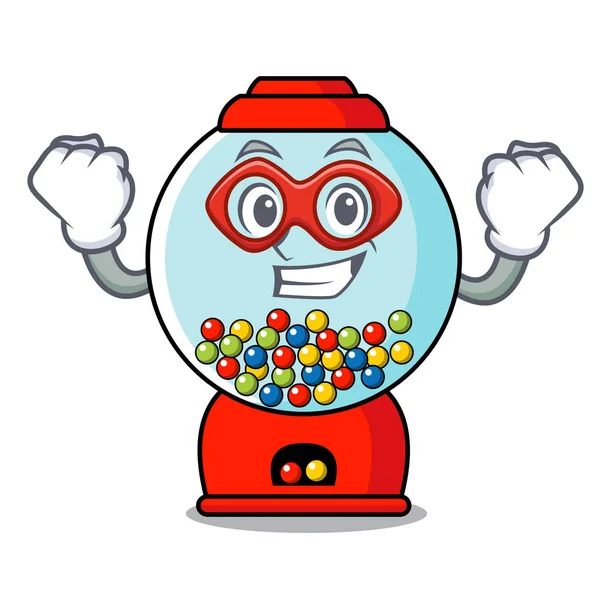 Super Held Gumball Machine Karakter Cartoon Vectorillustratie — Stockvector