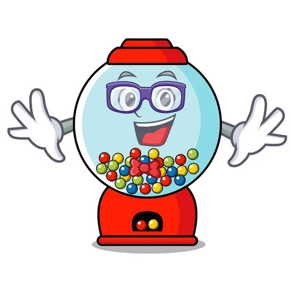 Geek Gumball Maszyn Charakter Kreskówka Wektor Ilustracja — Wektor stockowy