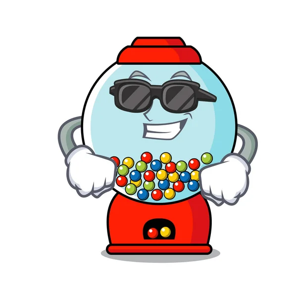 Super Cool Gumball Machine Karakter Cartoon Vectorillustratie — Stockvector