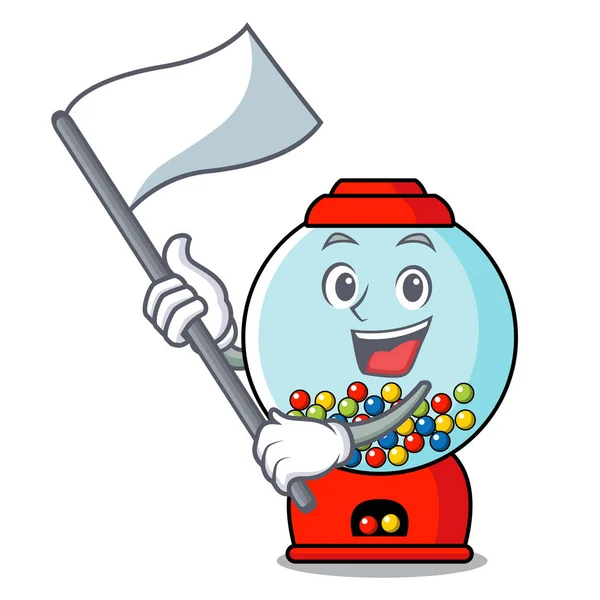 Flag Gumball Machine Mascot Cartoon Vector Illustration — Stock Vector