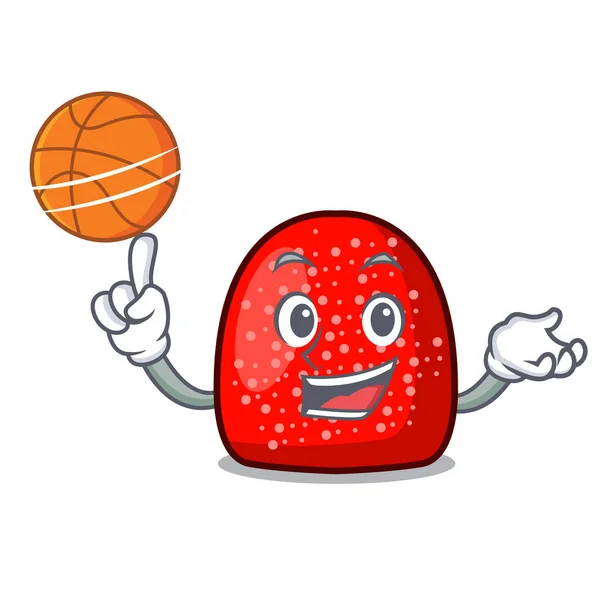 Avec Illustration Vectorielle Style Dessin Animé Personnage Gomme Basket Ball — Image vectorielle