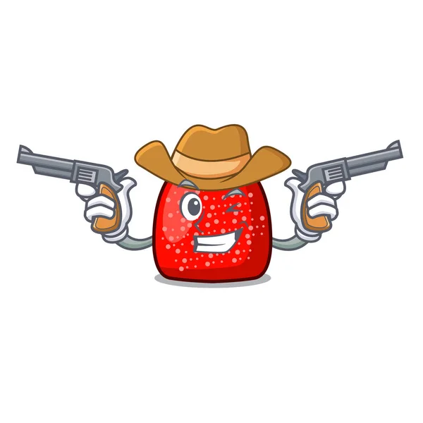 Cowboy Gumdrop Character Cartoon Style Vector Illustration — Stock Vector