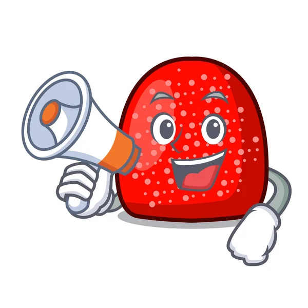 Megafon sakızlı şeker karakter karikatür tarzı vektör çizim ile