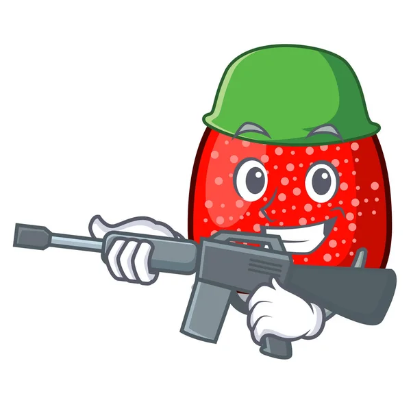 Army Gumdrop Character Cartoon Style Vector Illustration — Stock Vector