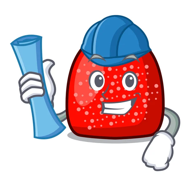 Mimar sakızlı şeker karakter karikatür tarzı vektör çizim