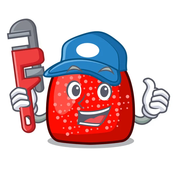 Tesisatçı sakızlı şeker maskot karikatür tarzı vektör çizim