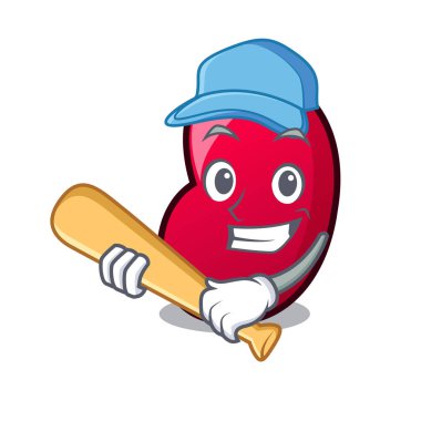 İskambil beyzbol jöle fasulye karakter karikatür vektör çizim