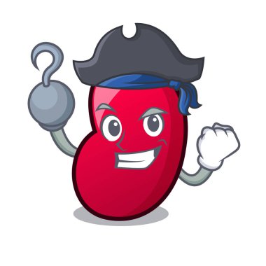 Korsan jöle fasulye karakter karikatür vektör çizim