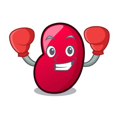 Boks jöle fasulye karakter karikatür vektör çizim