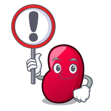 İşareti jöle fasulye karakter karikatür vektör çizim ile