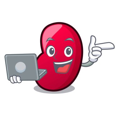 Dizüstü jöle fasulye karakter karikatür vektör çizim ile