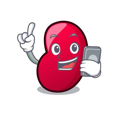 Telefon jöle fasulye karakter karikatür vektör çizim ile