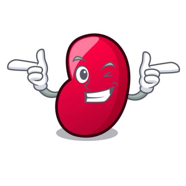 Wink jöle fasulye karakter karikatür vektör çizim