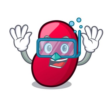 Dalış jöle fasulye karakter karikatür vektör çizim