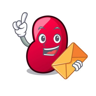 Zarf jöle fasulye karakter karikatür vektör çizim ile