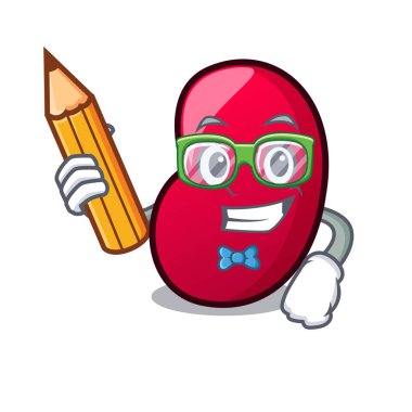 Öğrenci jöle fasulye karakter karikatür vektör çizim