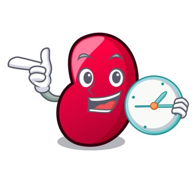 Saat jöle fasulye karakter karikatür vektör çizim ile