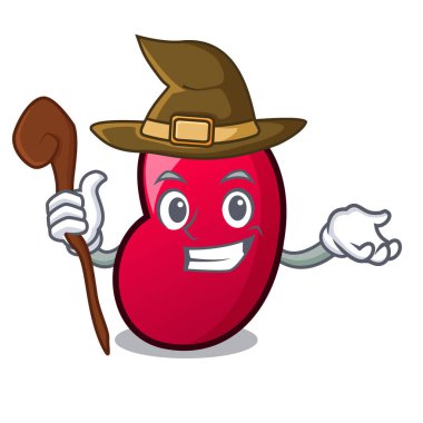 Cadı jöle fasulye maskot karikatür vektör çizim