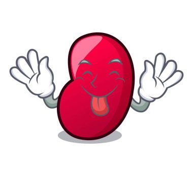 Jöle fasulye maskot karikatür vektör çizim dil