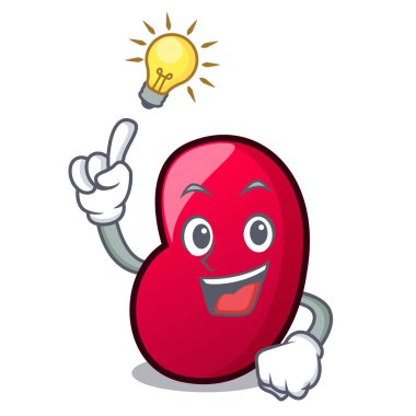 Bir fikir jöle fasulye maskot karikatür vektör çizim var