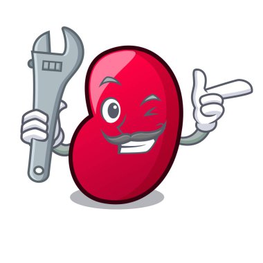 Mekanik jöle fasulye maskot karikatür vektör çizim