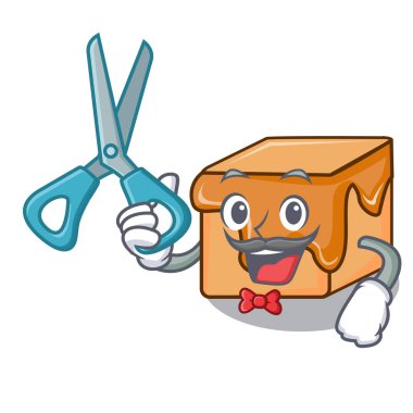 Karamelli şeker karakter karikatür vektör çizim berber