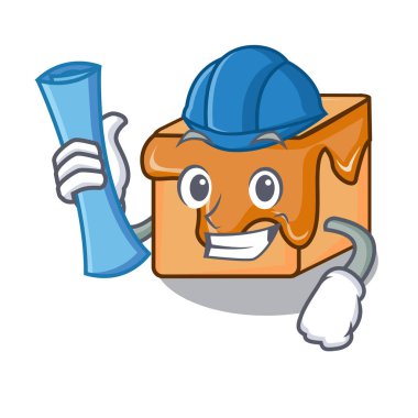 Mimar karamelli şeker karakter karikatür vektör çizim