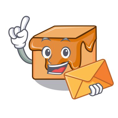 Zarf karamelli şeker karakter karikatür vektör çizim ile