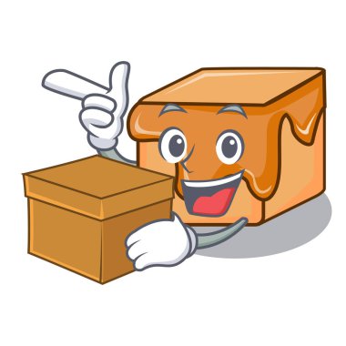 Kutusu karamelli şeker karakter karikatür vektör çizim ile