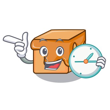 Saat karamelli şeker karakter karikatür vektör çizim ile