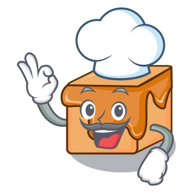 Şef karamel karakter karikatür vektör çizim şekerler