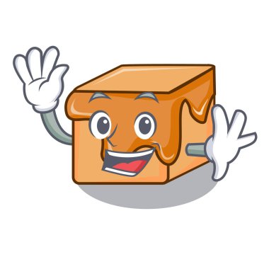 Karamelli şeker karakter karikatür vektör çizim sallayarak